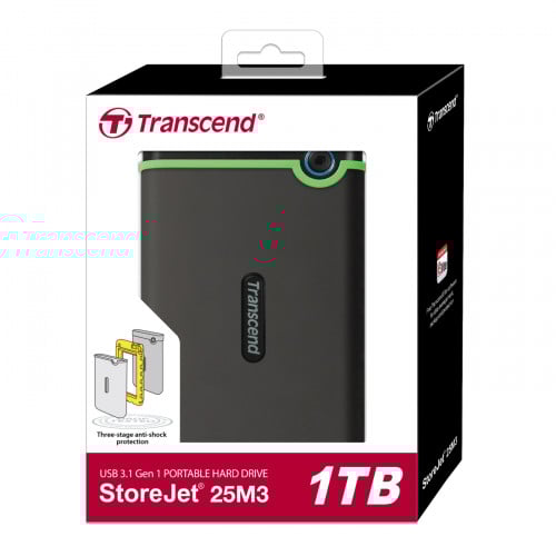Transcend 1TB Slim StoreJet2.5" M3S, Portable HDD, TS1TSJ25M3S