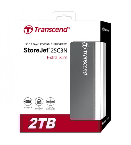 Transcend Storejet 2.5 C3N 2TB USB3, Portable HDD, TS2TSJ25C3N