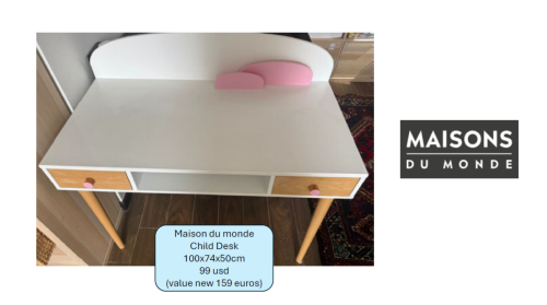 White office desk for kids