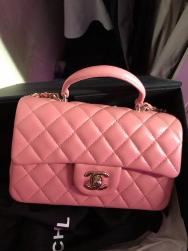 Originally CHANEL BAG MATELASSE LAMBSKIN TOP HANDLE 2 WAY MINI FLAP RECTANGLE 20CM