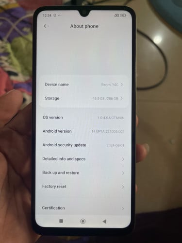 Redmi 14c 256g Ram 8g global សុីនណែនថ្មកាន់game ស្មូត