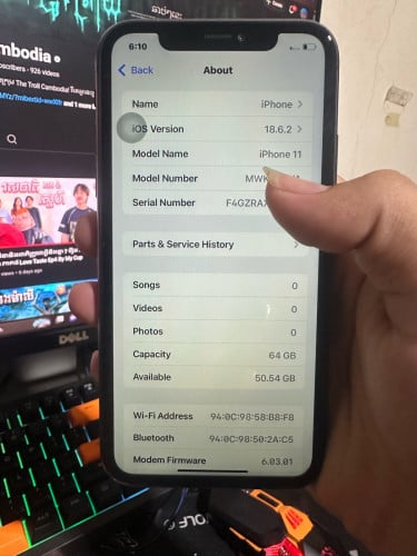 iPhone 11 64G លក់ប្រញាប់លុយ no scan មកមេីលផ្ទាលចរចារបាន