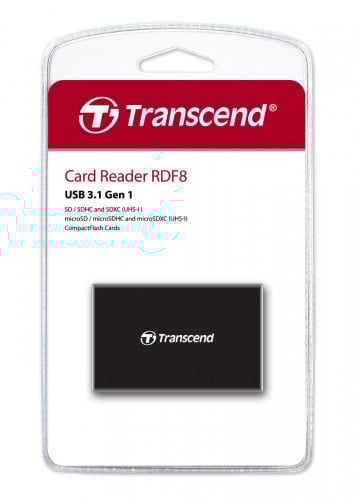 Transcend All-in1 Multi Memory Card Reader, USB 3.0/3.1 Gen 1, Black TS-RDF8K2