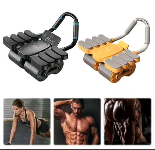 កង់រុញទ្រ8ហាត់ក្បាលពោះ Automatic Rebound Abdominal Wheel with 8 Elbow Supports