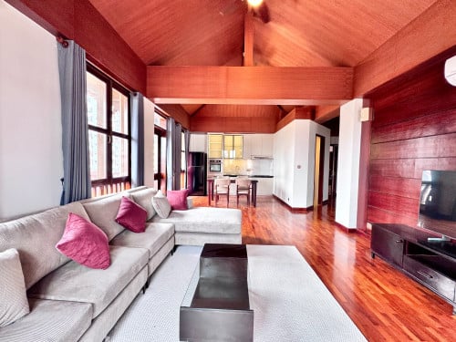 2BR Penthouse Wooden Apt For Rent In BKK1- Large Area