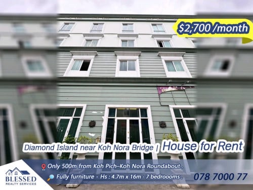Diamond Island near Koh Nora Bridge 🏠 House for Rent 🏠