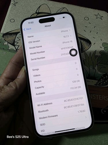 iPhone 16 128g ពណ៍ស