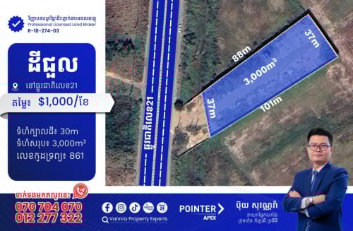 ដីជួលនៅលើផ្លូវជាតិលេខ21