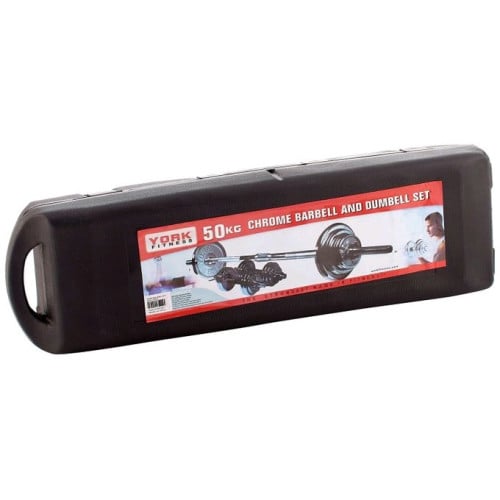 ឈុតដុំដែកលើកសាច់ដុំ 50KG-Adjustable Chrome Barbell and Dumbbell Set for Weightliftin