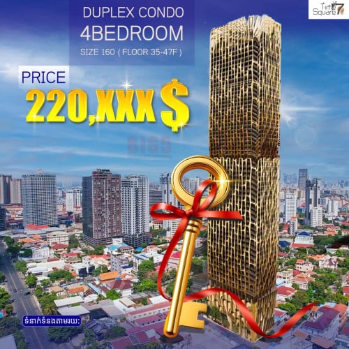 Duplex 160sqm|4-Bed|4-Bath|Time Square 7, TK