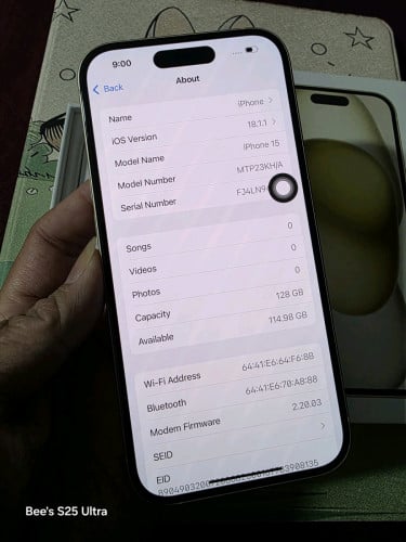 iPhone 15 128g ពណ៍លឿងស្អាត