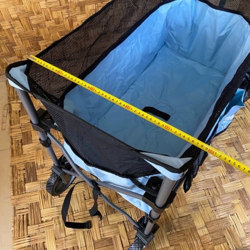 Ozark Trail Adult Height Adjustable Quad Fold Camping Cart Wagon, Blue