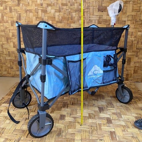 Ozark Trail Adult Height Adjustable Quad Fold Camping Cart Wagon, Blue