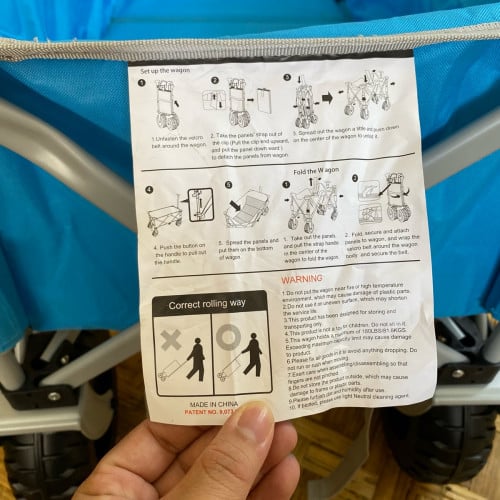 Sun Squad Collapsible Beach Wagon- Blue
