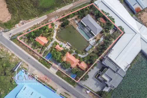 ភូមិគ្រឹះសម្រាប់លក់ នៅលើផ្លូវថាយហ្គើ | Mansion Villa For Sale in Preaek Thmei