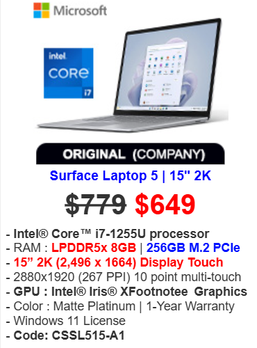 Surface Laptop 5 | 15" 2K