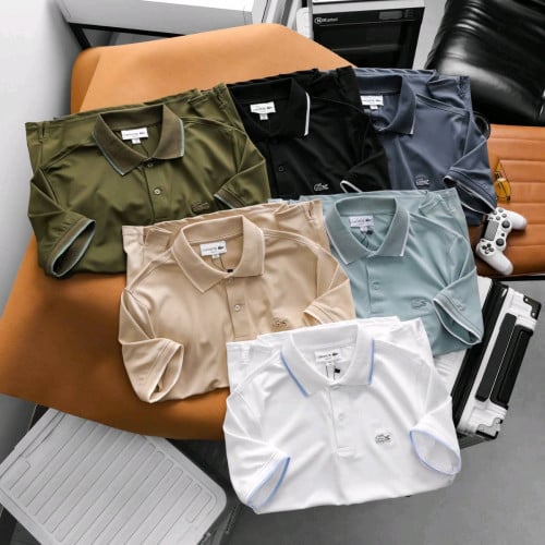 អាវយឺតដៃខ្លី កបើក ប្រេន ក្រពើ ម៉ូតពណ៌ដូចរូបលេខទំហំ S m l xl xxl