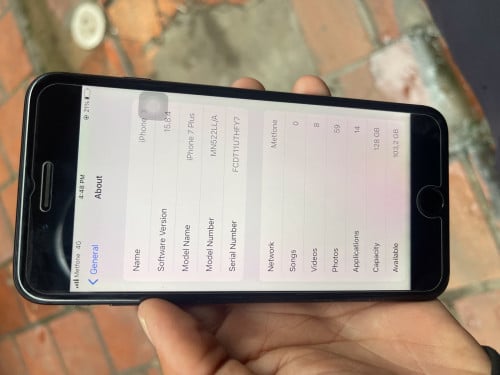 iPhone 7plus 128gសាណុំសុីនលក់ឬដូម៉ាកផ្សេង