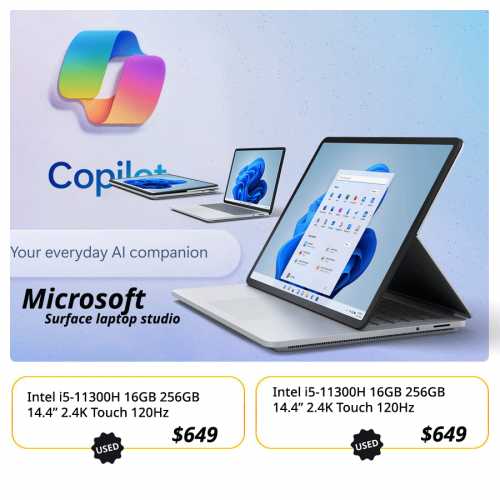 Microsoft Surface Laptop Studio 799$ >  $649 (used )