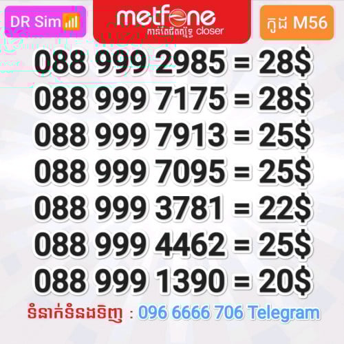 metfone លេខសាមក្បាល