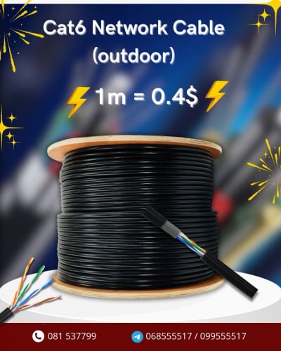 outdoor Cat6 Network cable 1m=0.4$