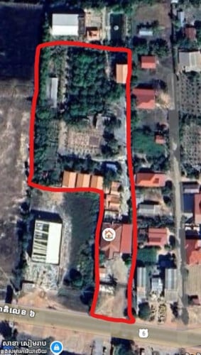 ដី និង ផ្ទះសម្រាប់ ជួល នៅខេត្តសៀមរាប ជាប់ផ្លូវជាតិលេខ6A