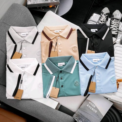 អាវយឺតដៃខ្លី កបើក ប្រេន BBRម៉ូតពណ៌ដូចរូប លេខ ទំហំ M l xl xxl 3xl (50kg-100kg)