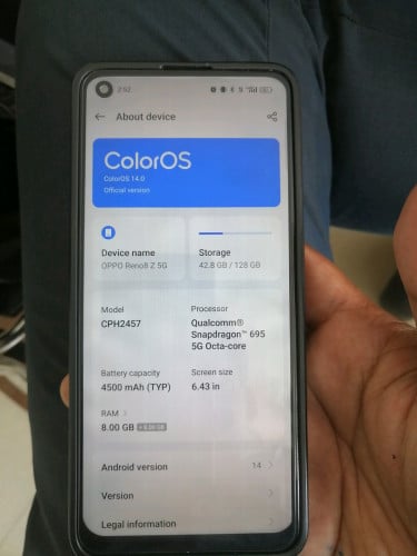 លក់oppo Rono 8z 5G   អេក្រង់​ថ្មី ដើរលឿនថ្មកាន់ នៅស្អាតRam 8/128G