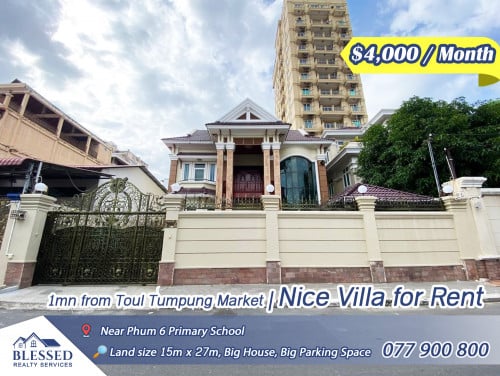 Toul Tumpung 2, 1mn from Toul Tumpung Market 💥 Nice Villa for Rent 💥