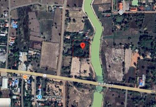 ដីជាប់ទឹកសម្រាប់លក់នៅកណ្តែងស្រុកបាគង ខេត្តសៀមរាបLand for sale in Prasat Bakong district, Siem Reap