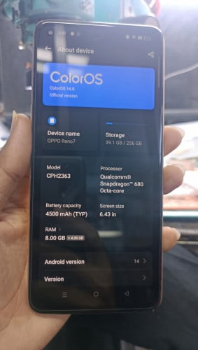 លក់ ទូរស័ព្ទ oppo reno7 ហ្សិន ទាំងមូល ស្អាត 99