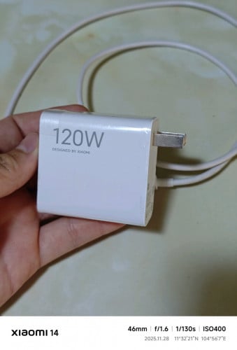 ឆ្នាំងXiaomi120W សុីនOriginal ដកចេញពីប្រអប់ទូរសព្ទតែម្ដង នៅថ្មីស្អាត 