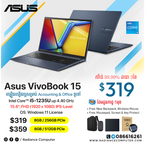 Asus Vivobook 15 i5 1235U Ram 8GB 256GB