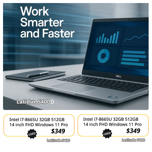 Dell Latitude 5400 (Used) - i7 RAM 32GB 512GB 14" FHD , Windows 11 Pro