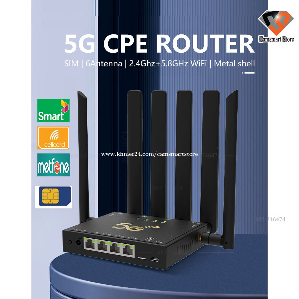 Router WiFi 6 5G Con Slot SIM E 6 Antenne – Dual Band, Velocità 600 Mbps, Porte LAN 4xGigabit, Backhaul Ibrido E Roaming (modem Portatile Per Casa)