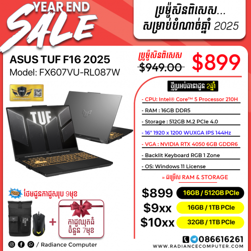 Asus Tuf FX607VU-RL087W Core5 16GB 512GB RTX 4050 6GB
