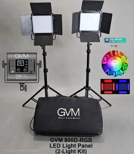 GVM 800D-RGB LED Light Panel (2-Light Kit)