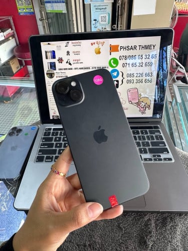 15 Plus 128g LL/A ស្អាតសានុំ សាក់ថ្មទើបបាន15ដង