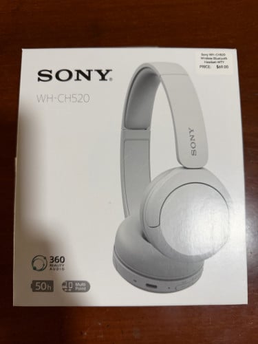 Sony WH-CH520 New While + 1 Year warranty card
