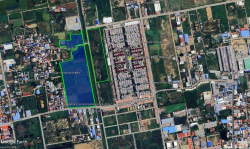 Corner land 8 hectars and 1.3 hectars next to Borey Phnom Penh Thmey