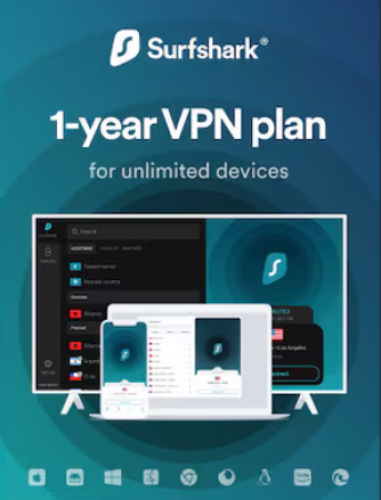 Surfshark VPN ( 6 month 1-2-3 Year , Unlimited Devices) - Surfshark Key - GLOBAL