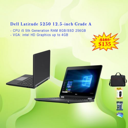 Dell Latitude 5250 12.5-inch CPU i5 5th Generation RAM 8GB/SSD 256GB - VGA 4GB