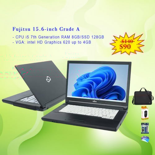 Fujitsu CPU i5 7th RAM 8GB/SSD 128GB - VGA: intel 4GB