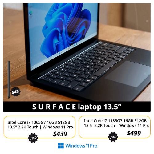 Microsoft Surface laptop - Intel i7 16GB 512GB 13.5" 2.2k Touch