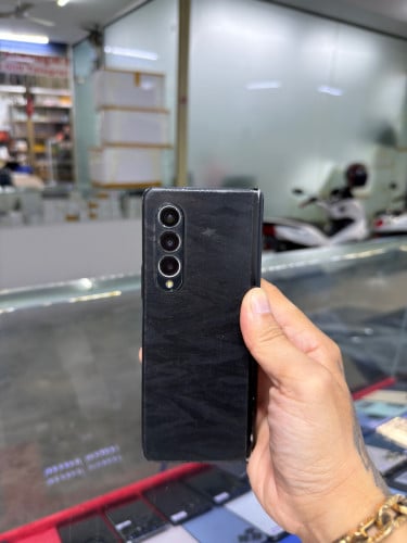 Samsung Fold 3 Company Sim2 Ram12GB HD256GB Phone Condition 90% ឆ្នូតអេក្រង់ក្រៅ&បែកថាច់ ,