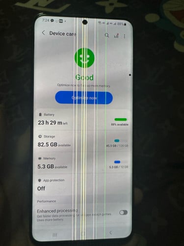 Samsung S20 ultra អេក្រង់zin ឆ្នូតដូចរូបស្ទេីរcameraក្រោយនឹងបែកខ្នងក្រោយ