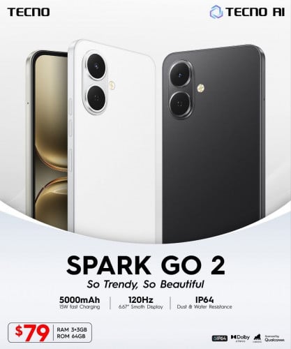 Tecno Spark Go 2 (3GB+3GB/64GB) ថ្មីធានា1ឆ្នាំ