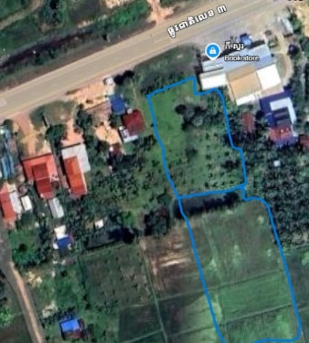 35 X90 ធ្វើការ៉ាសាំង ល្អ   នៅជាប់ផ្លូវជាតិលេខ៣ ចេញពីកំពតមក ៥នាទី នៅខាងស្តាំដៃ ជួលធំដល់ក្រោយក៏បាន