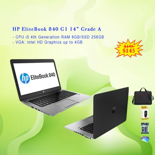 HP EliteBook 840 G1 14” i5 4th Generation RAM 8GB/SSD 256GB  VGA 4GB