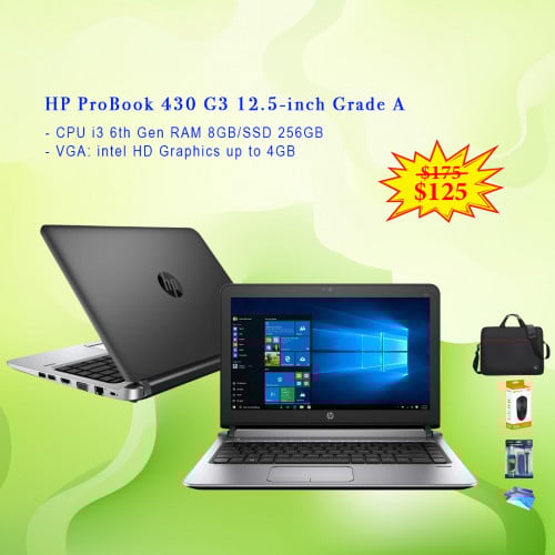 HP ProBook 430 G3  CPU i3 6th Gen RAM 8GB/SSD 256GB VGA 2GB